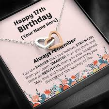 In regions where 18 years of age mark the age of legal adulthood, 17 marks the last year of childhood, in many ways. Daughter 17th Birthday Gift Granddaughter 17th Birthday Necklace Gift For 17th Birthday 17 Year Old Birthday Girl 17th Bday Gift In 2021 17th Birthday Gifts 17th Birthday Happy 17th Birthday