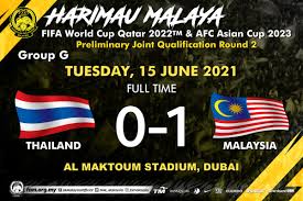 Perlawanan terakhir dalam kempen kelayakan piala dunia 2022, umum kita ketahui pasukan malaysia peluang untuk mara memang sudah tertutup. Fa Malaysia On Twitter Keputusan Masa Penuh Kelayakan Piala Dunia 2022 Piala Asia 2023 15 Jun 2021 Waktu Uae Thailand 0 1 Malaysia Safawi Rasid 52 P Fam Harimaumalaya Asianqualifiers Https T Co 7n6u6du9gl