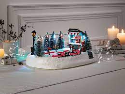 melinera led weihnachtsdorf mit beweglichen funktionen lidl de