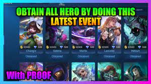 A hero is a legendary being or person summoned to wage battle in mobile legends. How To Unlock All Heroes In Mobile Legends Latest Event Mobile Legends Youtube