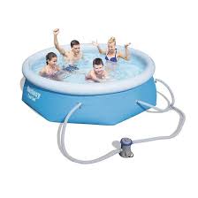 8 X 26 Fast Set Inflatable Above Ground Swimming Pool W Filter Pump Bestway In 2020 Above Ground Swimming Pools Cool Swimming Pools Swimming Pools