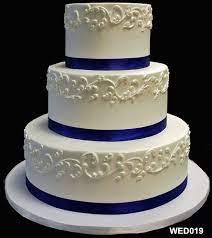 Wed019 3 Tier Round Wedding Cake With Scroll And Satin Ribbon 19 50 Simple Wedding Cake Wedding Cake Navy Tiered Wedding Cake
