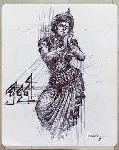 Ball pen tribute to ODISSI Re-sharing some of my old sketches here #ballpointpen #sketch #biswaalart #drawing #odissi #odisha #sketchart #pencilsketch #pen #blackandwhite #pattern #crosshatching #figures #dance #indiandancer #classicaldance #penonpaper