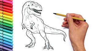 Dinosaur tyrannosaurus rex coloring pages stock illustration. How To Draw A Dinosaur From Jurassic World For Children T Rex Coloring Page For Kids Youtube