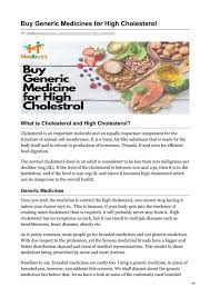 Not all cholesterol is bad. Buy Generic Medicines For High Cholesterol By Medbuzz Issuu