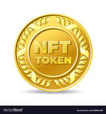 Nft Non Fungible Token Golden Coin Icon Royalty Free Vector