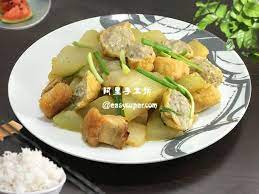 冬瓜炆鯪魚肉釀豆腐卜 recipe food chicken meat