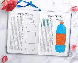 Hydration Tracker Bullet Journal Printable Water Tracker Etsy Bullet Journal Water Tracker Water Tracker Printable Bullet Journal Ideas Pages