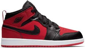 Jordan 1 Mid Gym Red Black Ps In 2020 Jordan 1 Mid Kids Jordans Jordan 1 Black
