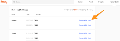 Resend E Gift Card Honey