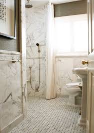 Our premium white carrera marble chair rail tiles with a large selection of coordinating products is available and includes hexagon, herringbone, basketweave mosaics, 12x12, 18x18, 24x24. 12x12 Marble Tile Stacked Wainscotting With Chair Rail Mina Brinkley Bathrooms Gray Wallpaper Bathroom Marble Bathroom Floor Bathroom Wainscoting