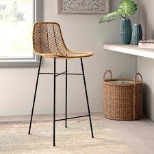 Emile 28 Bar Stool In 2020 Wicker Bar Stools Bar Chairs Kitchen Rattan Bar Stools