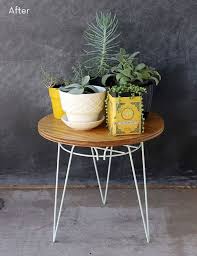 Before And After Diy Plant Stand To Side Table Makeover Diy Plant Stand Outdoor Diy Projects Diy End Tables