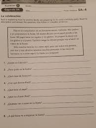 Realidades capitulo 5a answer key. Solved Realidades 1 Nombre Hora Capitulo 5a Fecha Practice Workbook 5a 4 La Celebracion Raul Is Explaining How He And His Family Are Preparing For Course Hero