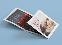 Download Free Tri Fold Square Brochure Mockup Psd File Good Mockups