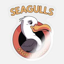 Seagulls, yoda seagulls, stop it now, stop it now, finger gun, funny seagulls, funny star wars, bad lip reading, seagulls funny, for dad, star wars, yoda, bad lip readiong. Seagulls Stop It Now Meme Mowe Seemowe Sticker Spreadshirt