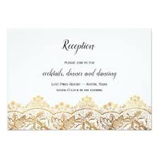Gold Antique Lace Reception Card Wedding Elegant Zazzle Com Elegant Wedding Elegant Invitations Reception Card