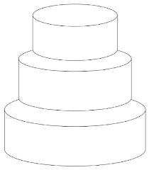 3 Tier Off Set Front View Sketches Patterns Templates Cake Sketch Cake Templates Cake Drawing