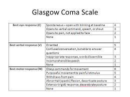 Glasgow Coma Scale 15 Is Best 3 Is The Worst