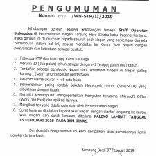 Untuk cara yang akan saya bagikan kali ini sangat mudah dipahami oleh anda bahkan pemula sekali pun. Pengumuman Lowongan Kerja Tenaga Staf Operator Siskeudes Website Resmi Nagari Tanjung Haro Sikabu Kabu Padang Panjang