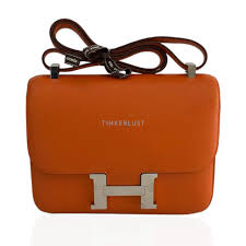 tas sling-bag Hermes Constance 24 Orange Evercolor #P PHW Sling Bag |  Tinkerlust