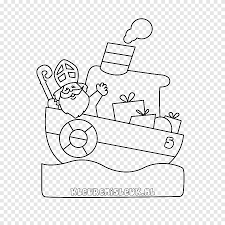 Pakjesboot 12 Kleurplaat Sinterklaas Drawing Steamboat Indiaan Angle White Png Pngegg
