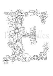 Malseite Zum Ausdrucken Buchstabe E Floral Von Fleurdoodles Coloring Letters Alphabet Coloring Pages Floral Letters