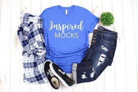 Summer Mockup Bella Canvas 3001 Heather True Royal Tshirt Mockup Shirt Mockup Tee Mock Up St Womens Shirts Fourth Of July Shirts Women