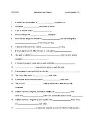 3rd grade, 4th grade by victor. Magnetism And Gravity Worksheets Teaching Resources Tpt