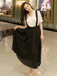 Chiffon Long Gallus Dress Jumpsuit Dress Stylish Skirts Skirts