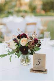 Wonderfull A Modern Chic Outdoor Ranch Wedding In Burgundy And Navy Table With Simp Wedding Floral Centerpieces Flower Centerpieces Wedding Simple Centerpieces