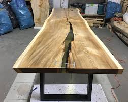 Walnut Epoxy Resin Tableother Seeminglive Edgeepoxy River Etsy Live Edge Dining Table Dining Table Luxury Dining Tables