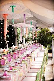 Love The Hanging Parasols Tea Party Garden Tea Party Bridal Shower Garden Bridal Showers