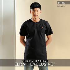 Memang exclusive, slim fit dan limited edition. Kurta Haidar Black Elrah Exclusive