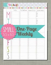 Frame it or hang it, either way, it's a must have! Small Printable One Page Weekly Sized 5 5 X 8 5 Pdf Etsy Printable Planner Planner Printables Free Planner Pages