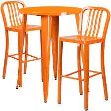 Check spelling or type a new query. Flash Furniture 24 Round Orange Metal Indoor Outdoor Bar Table Set With 2 Vertical Slat Back Stools Table Chair Sets Office Products Ekoios Vn