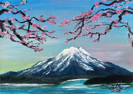 Mount Fuji In Acrylics Painting