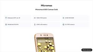 Micromax A300 Canvas Gold Full Device ...