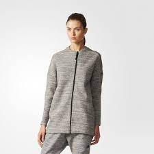Adidas Z N E Travel Jacket Stone Heather Adidas Us Travel Jacket Adidas Women Jackets