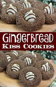 Gingerbread Kiss Cookies Chewy Cookie Christmas Baking Kiss Cookies