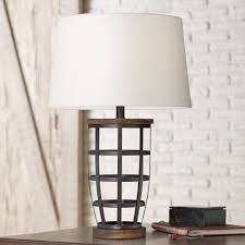 Woodman Black Metal Cage Table Lamp