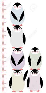 penguins on white background children height meter wall sticker