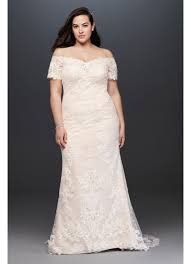 Buy david's bridal scalloped lace and tulle plus size wedding dress style 9wg3850 and other dresses at amazon.com. Off The Shoulder Lace Plus Size Wedding Dress David S Bridal