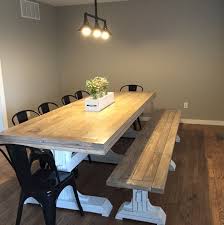 Triple Pedestal Table Farmhouse Table Stained Table Farmhouse Kitchen Tables