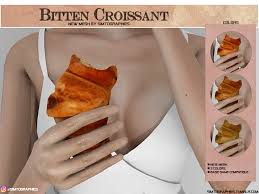 Bitten Croissant Acc Obj Poses New Mesh Simtographies Sims 4 Sims Sims 4 Cc Folder