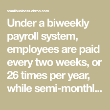 The Difference Between Biweekly Semi Monthly Payroll Payroll Semi Monthly Online Entrepreneur