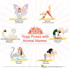 These yoga poses will help you harness your feminine energy and ignite your inner goddess. Yoga Poses With Animal Names Infographic Yoga Poses Names Animal Yoga Easy Yoga Poses