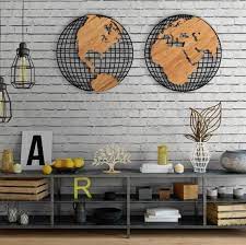 Travel The Globe Metal Wood Wall Art Metal Wall Decor Wall Decor Map Decor