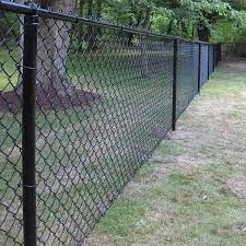 Color Coated Chain Link Fence Kit Includes All Parts Hoover Fence Co Black Chain Link Fence Chain Link Fence Chain Link Fence Cost