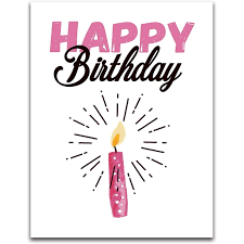 Pink Happy Birthday Greeting Card ...